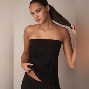 NWT! Anthropologie Black Flat White Tube Top Sweater - Size Small 🐚